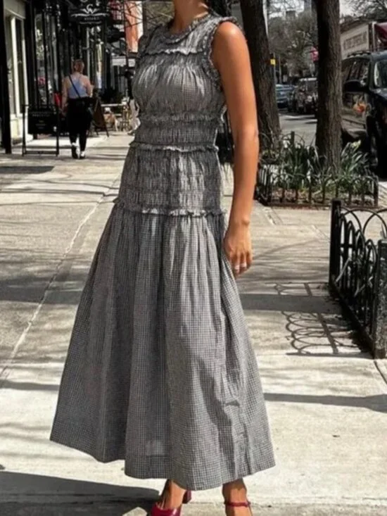 Doen Mallory Dress Gingham Xs - Picture 2 of 7